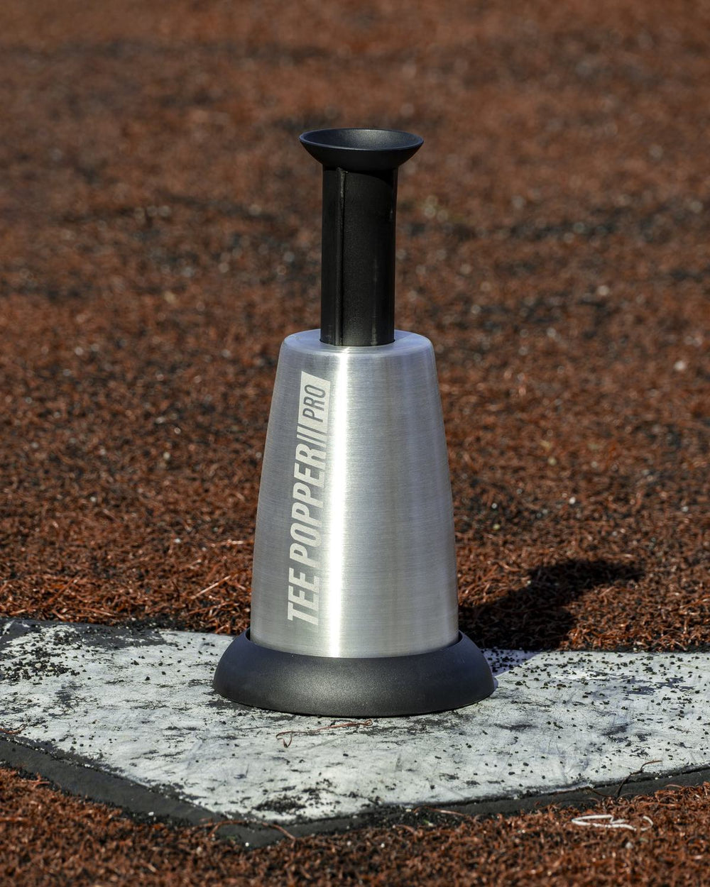 Tee Popper Pro on the field with a bat and baseballs
