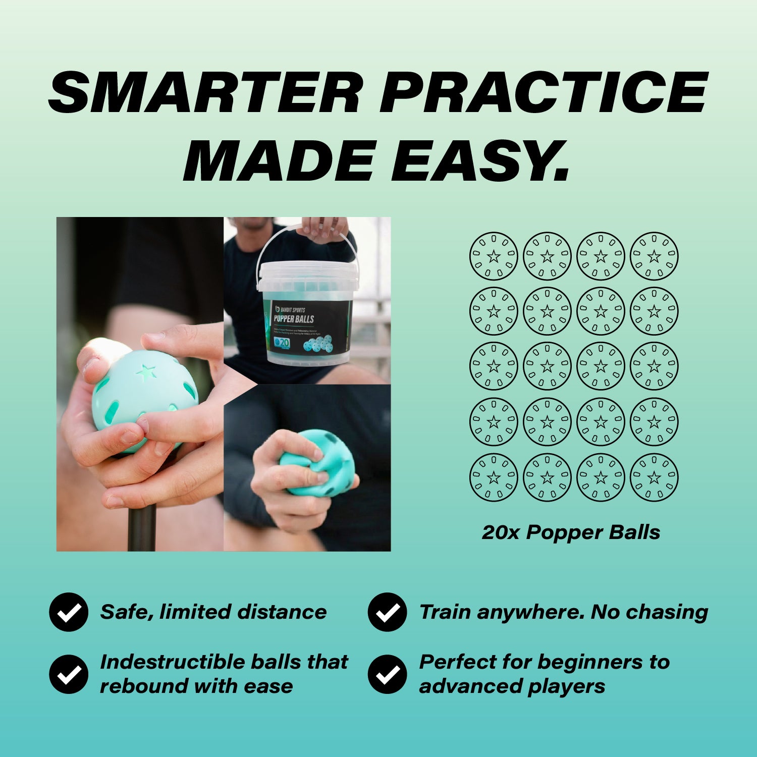 Tee Popper + 20 Ball Bundle